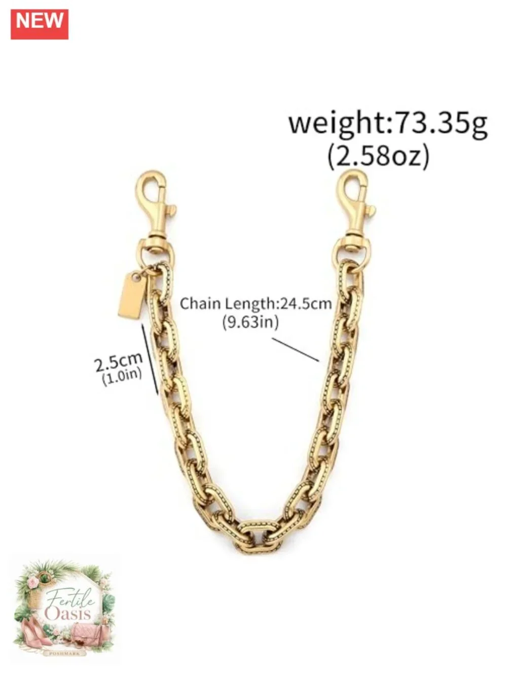 Vintage Handbag Extension Chain Keychain - Double Lobster Clasp Shoulder Strap